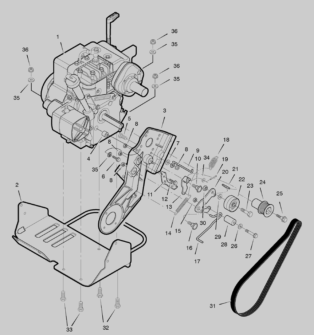 Engine Drive System Diagram and Parts List for 622591X85NA 2004 Briggs and Stratton Snow Blower